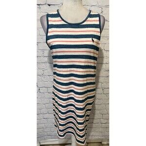 Polo Ralph Lauren Stripe Red White Blue Tank Shirt Dress Women’s size Small